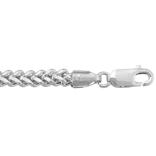 White Gold Hollow Franco Chain Necklace — 3.6mm