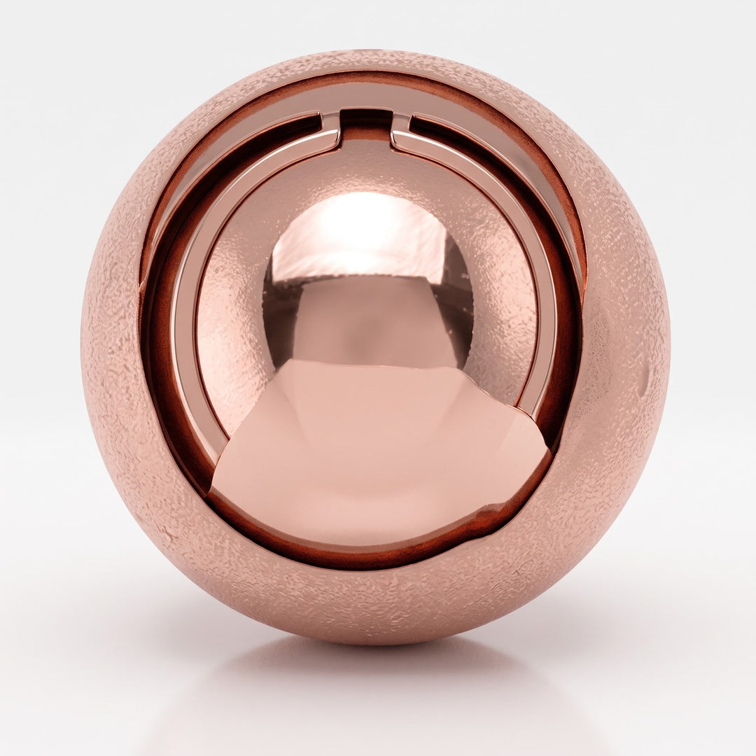 8mm Pink Gold High Polish Ball Stud Earrings