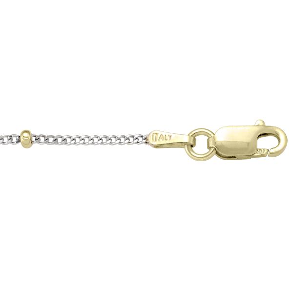 Two-Tone Gold Solid Bead/Ball Chain Necklace — 1.9mm