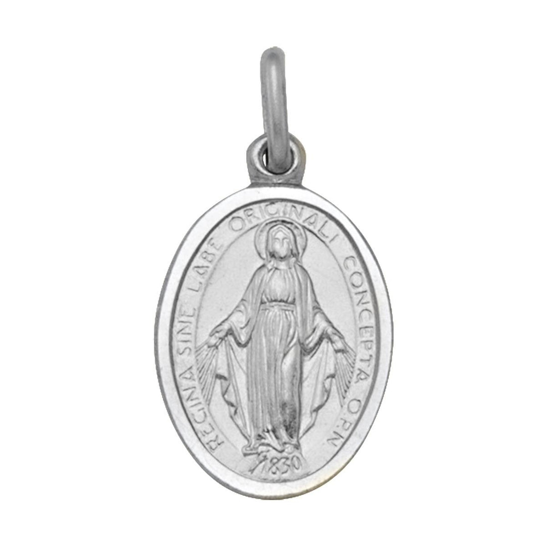 White Gold Miraculous Medal — front view