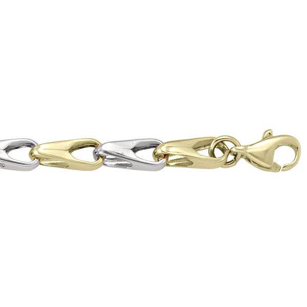 Two-Tone Gold Hollow Fancy Chain Necklace — 4.1mm