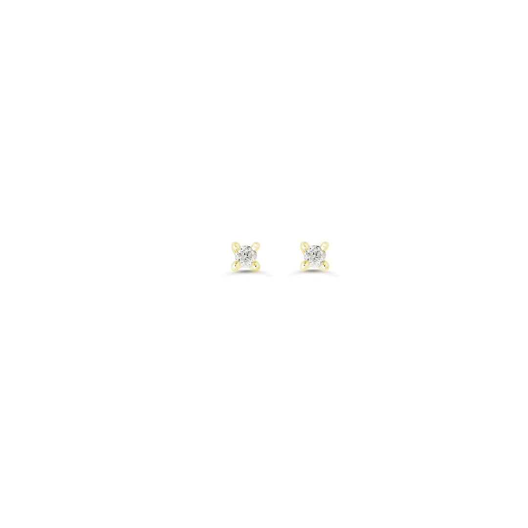 14K 4-Claw Diamond Screwback Stud Earrings, 0.05ct TDW - 14k Yellow Gold
