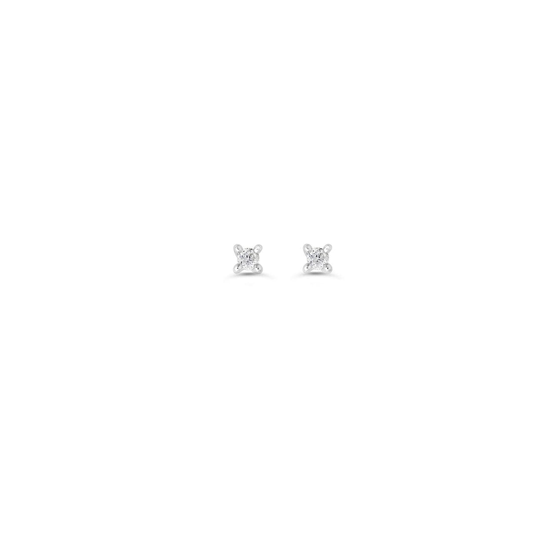 14K 4-Claw Diamond Screwback Stud Earrings, 0.05ct TDW - 14k White Gold