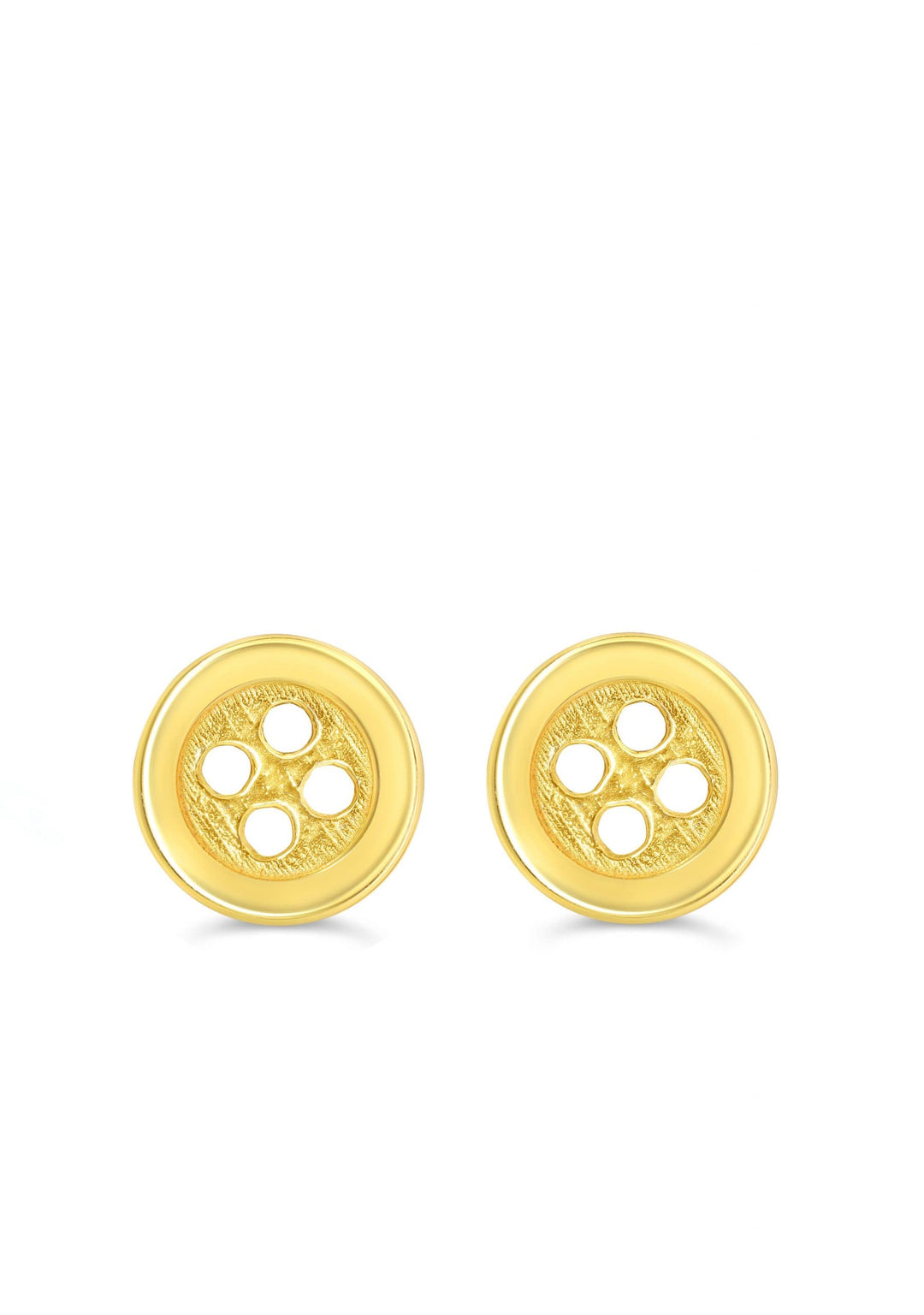 14K Button Screwback Stud Earrings