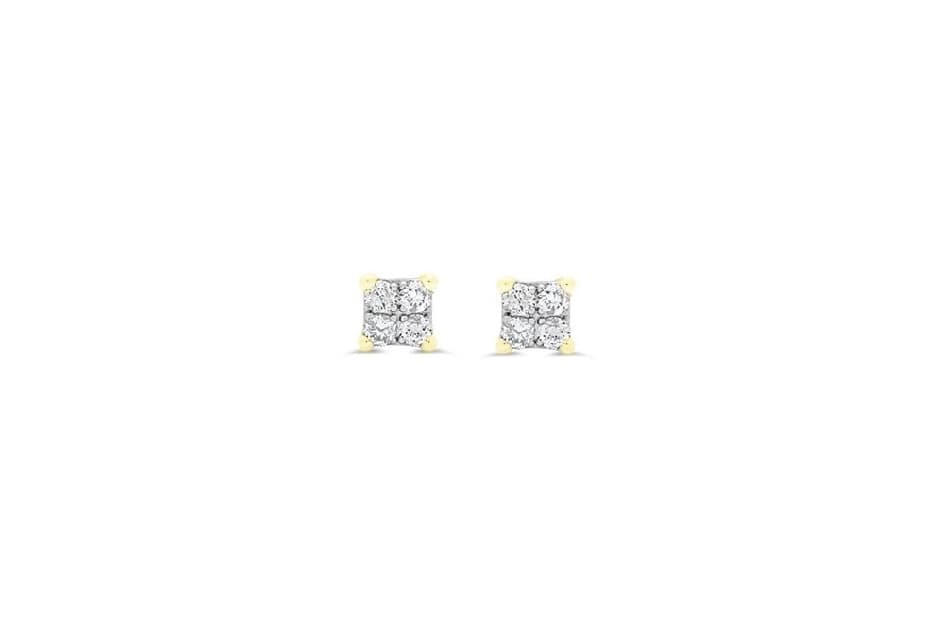 14K Diamond Screwback Stud Earrings, 0.06ct TDW - 14k Yellow Gold