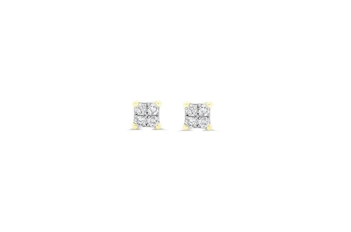 14K Diamond Screwback Stud Earrings, 0.06ct TDW - 14k Yellow Gold