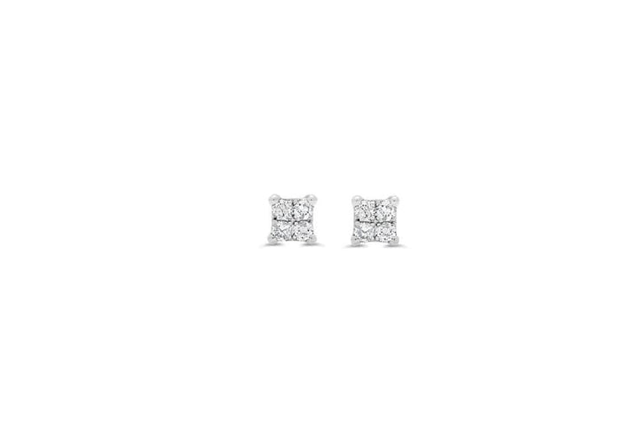 14K Diamond Screwback Stud Earrings, 0.06ct TDW - 14k White Gold
