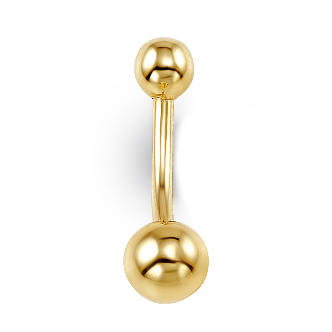 14K yellow gold ball belly ring
