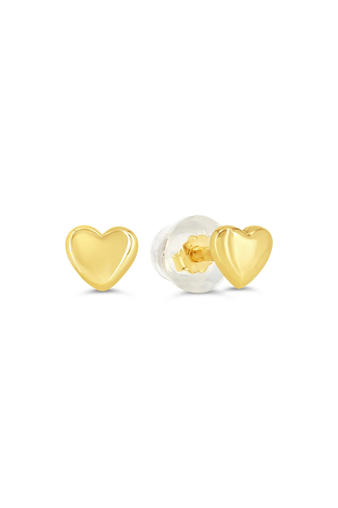 14K Heart Screwback Stud Earrings