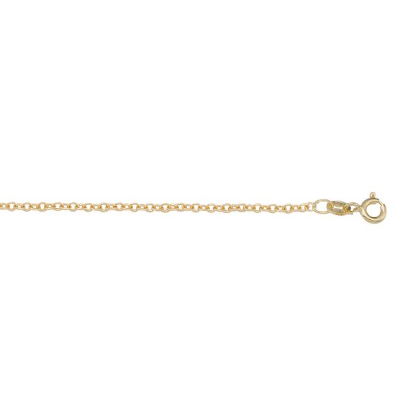 Yellow Gold Solid Cable Chain Necklace — 1mm