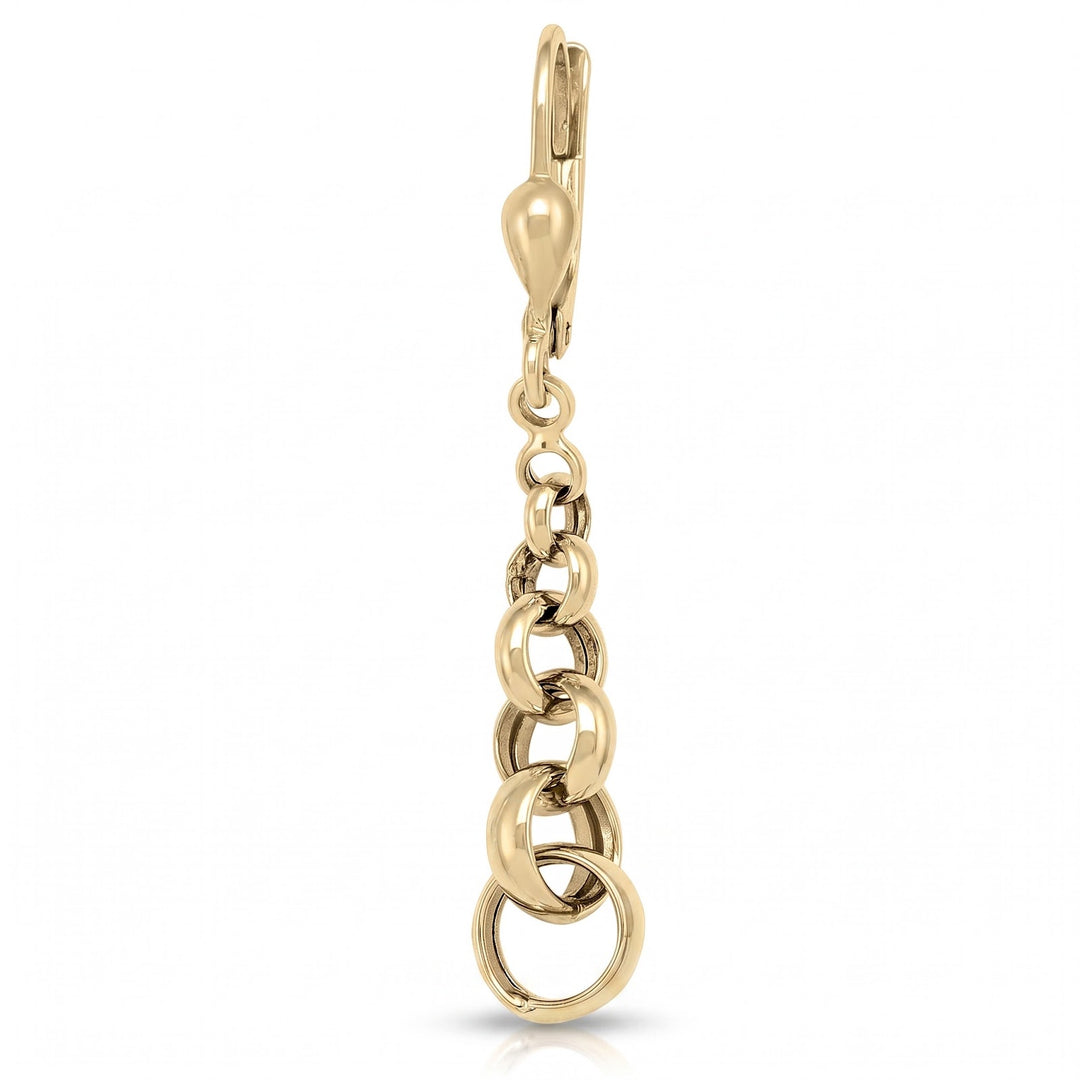 Yellow Gold High Polish Link Drop Earrings