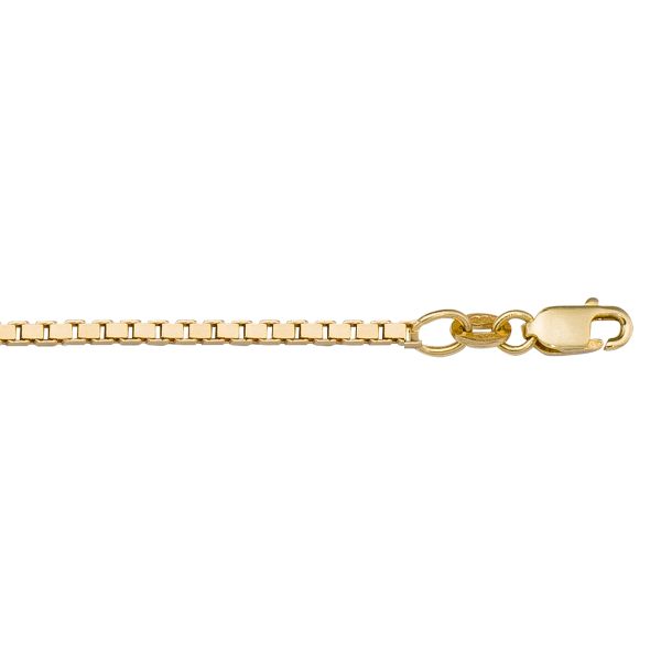 Yellow Gold Solid Box Chain Necklace — 1.7mm