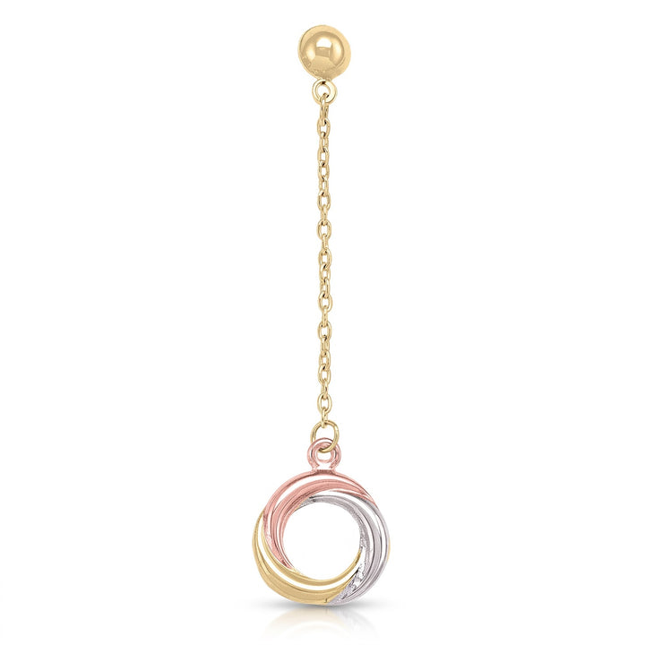 Tri Colour Knot Drop Earrings