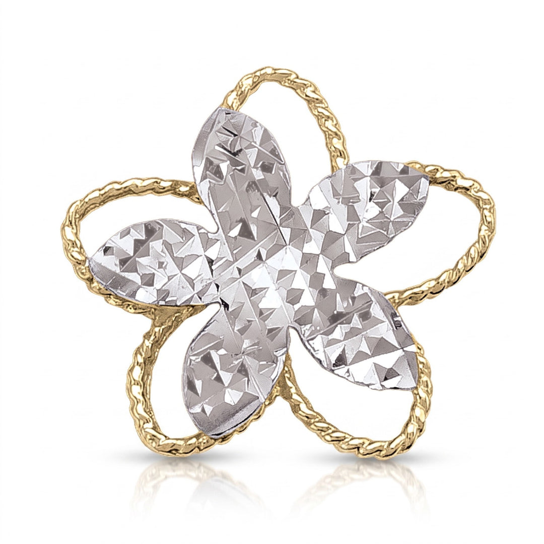 Two Tone Flower Stud Earrings