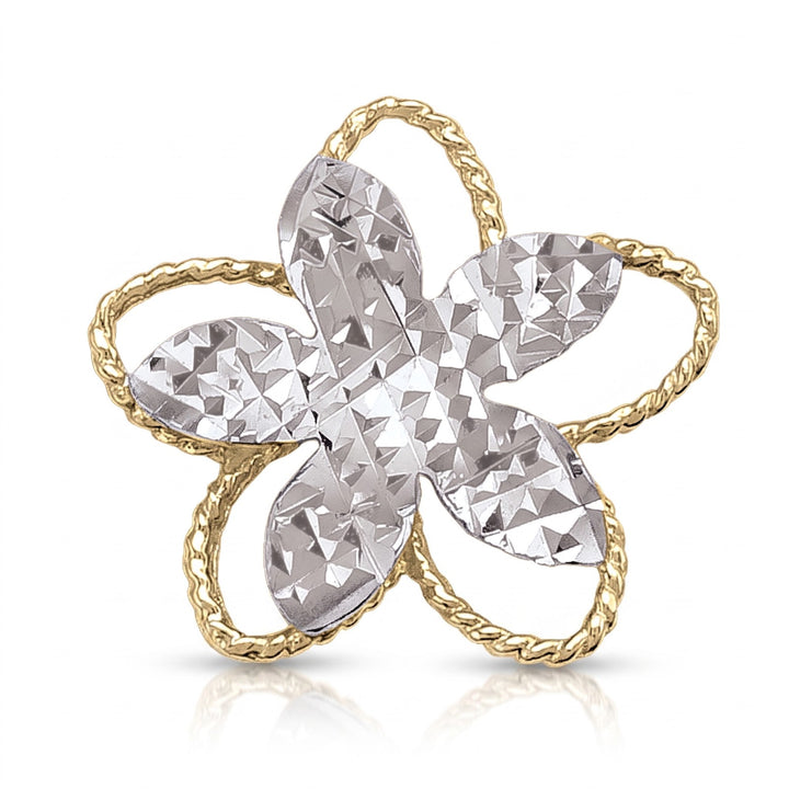 Two Tone Flower Stud Earrings