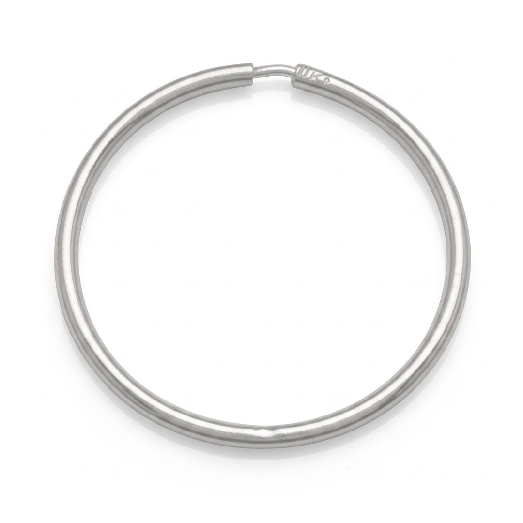 White Gold 1mm Tube Sleeper Earrings