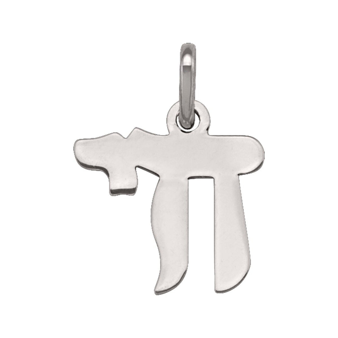 White Gold Chai Charm — front view