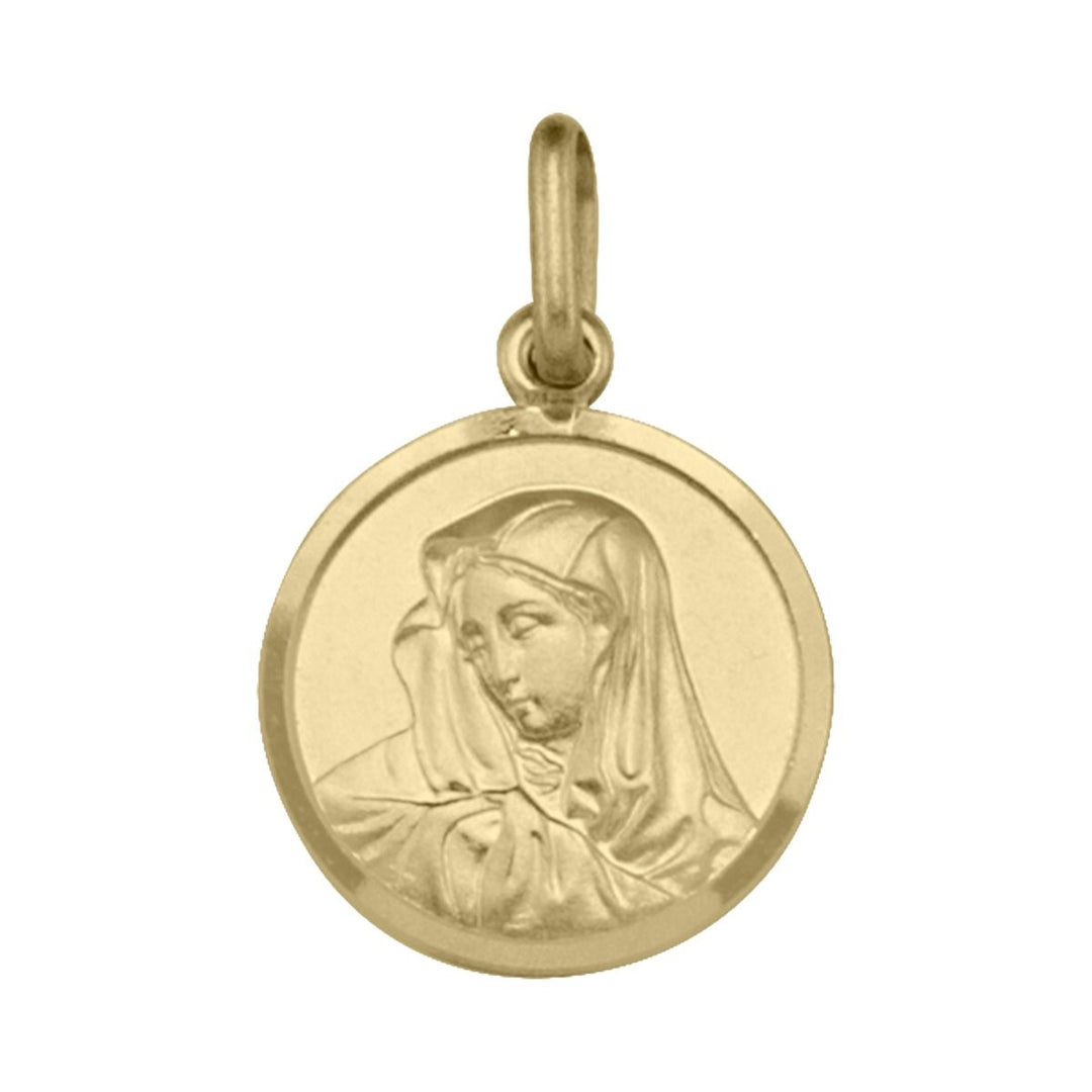 Yellow Gold Madonna Medal — front view