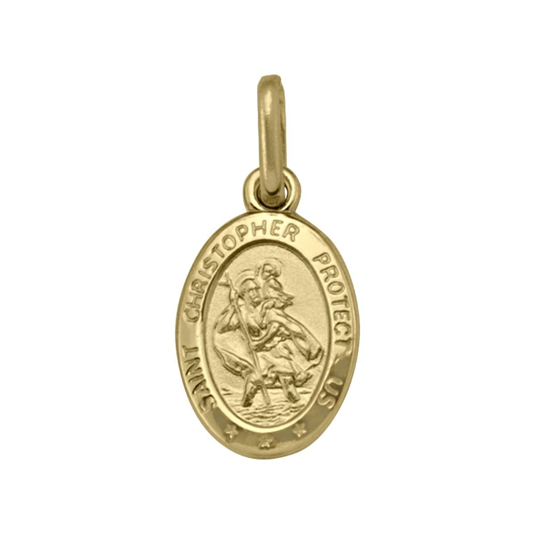 Yellow Gold St. Christopher Medal — front view