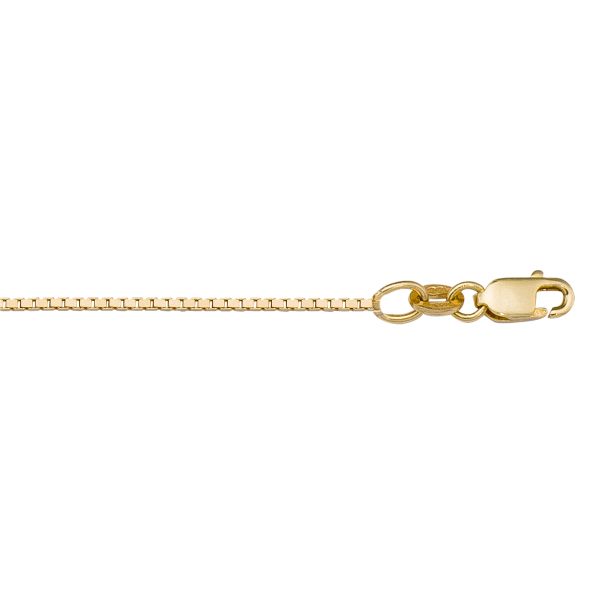 Yellow Gold Solid Box Chain Necklace — 1mm
