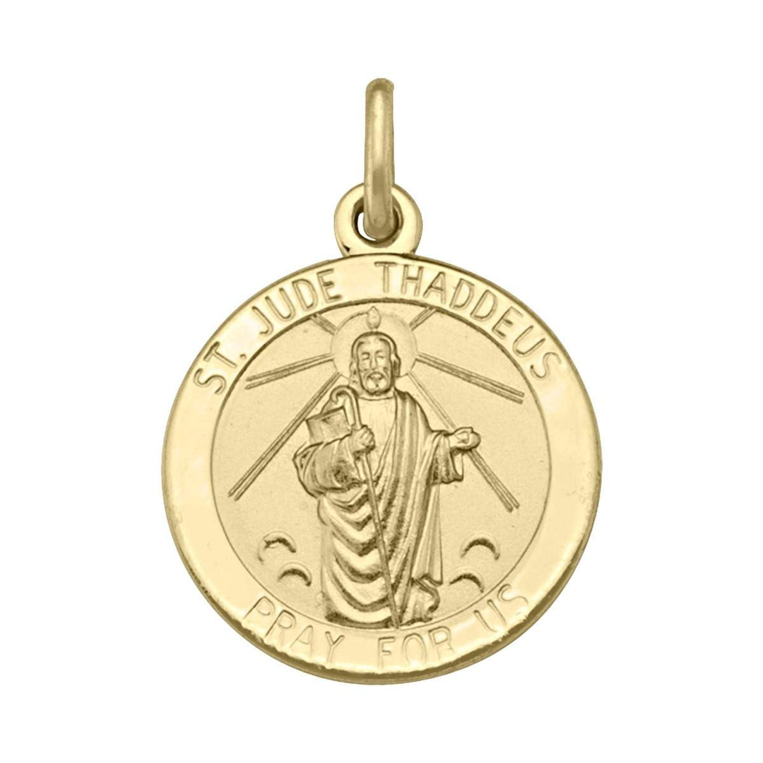 Yellow Gold St. Jude Medal — front view