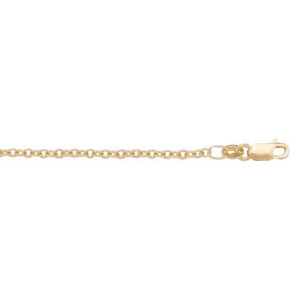 Yellow Gold Solid Cable Chain Necklace — 1.5mm