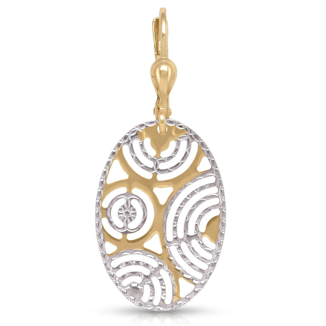 Two Tone Fancy Drop Earrings
