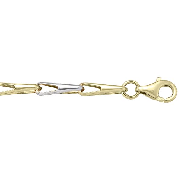 Two-Tone Gold Hollow Fancy Chain Necklace — 3.1mm