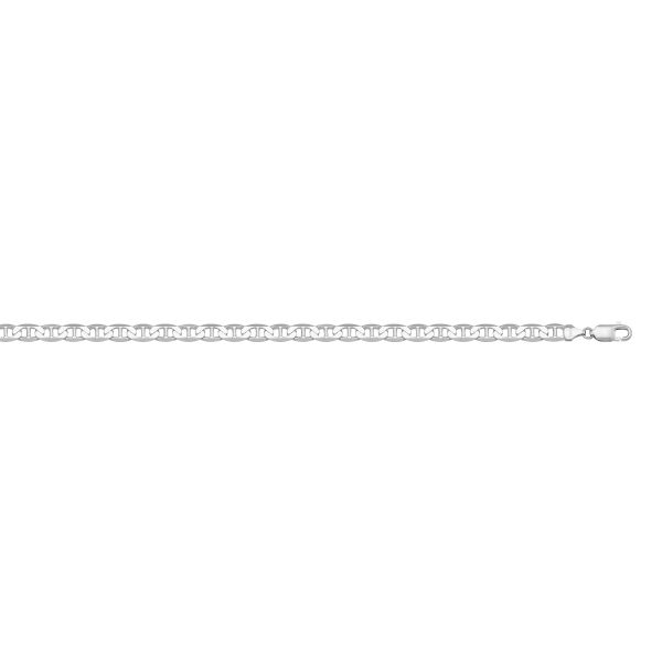 White Gold Solid Flat Anchor Chain Necklace — 2.3mm
