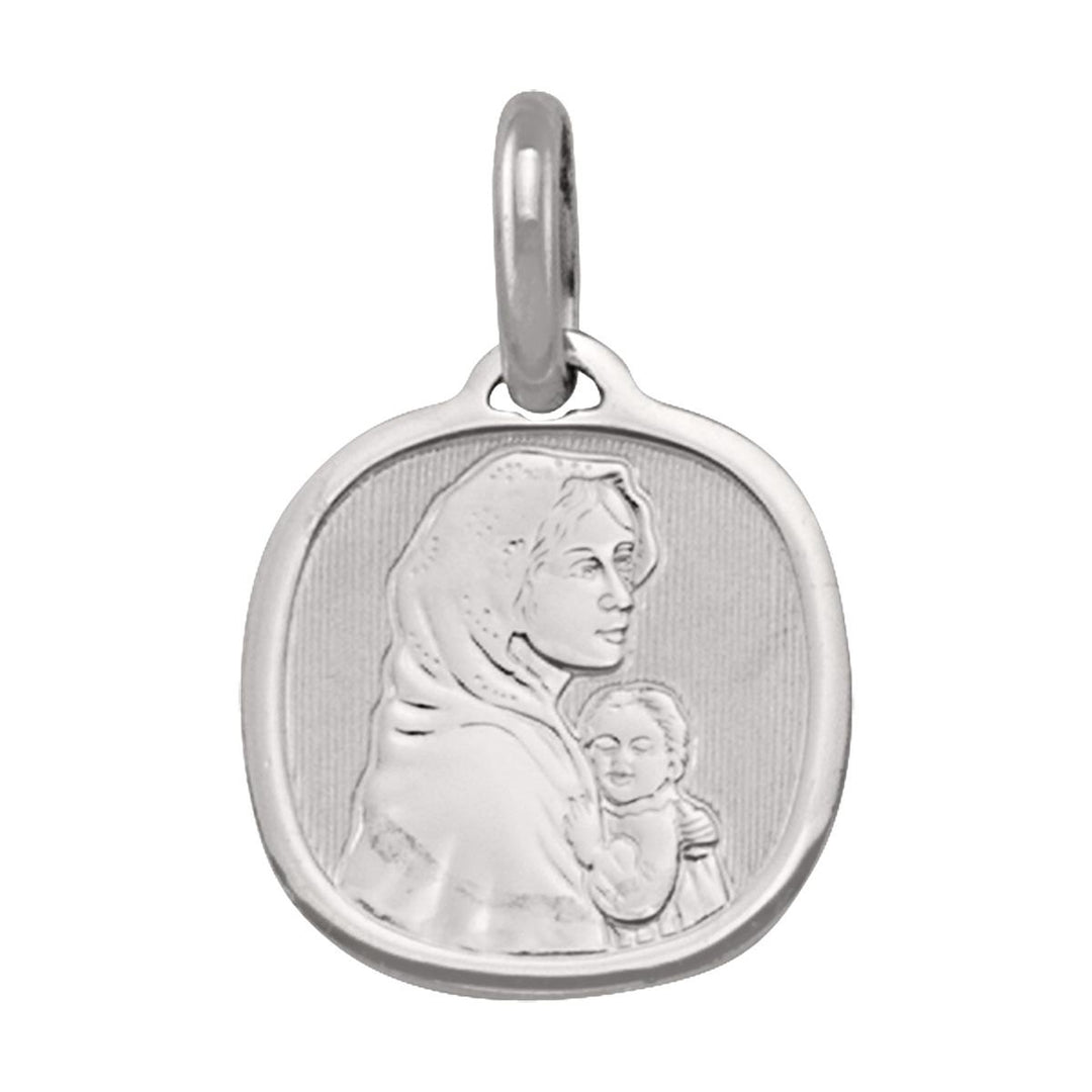 White Gold Madonna Medal — front view