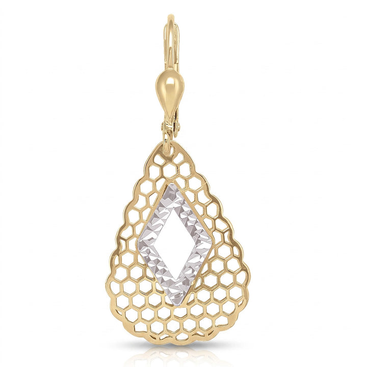 Two Tone Fancy Filigri Drop Earrings