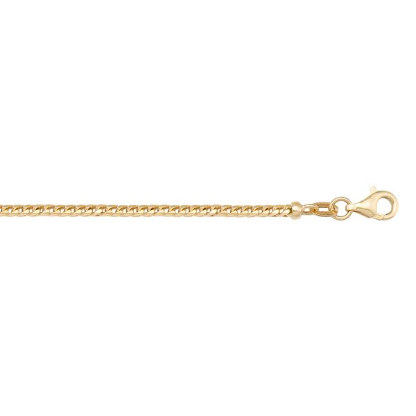 Yellow Gold Solid Franco Chain Necklace — 1.3mm
