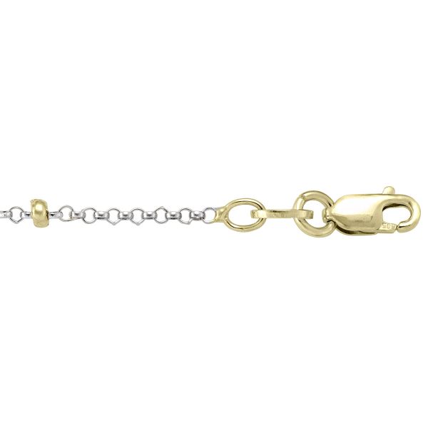 Two-Tone Gold Solid Bead/Ball Chain Necklace — 1.9mm