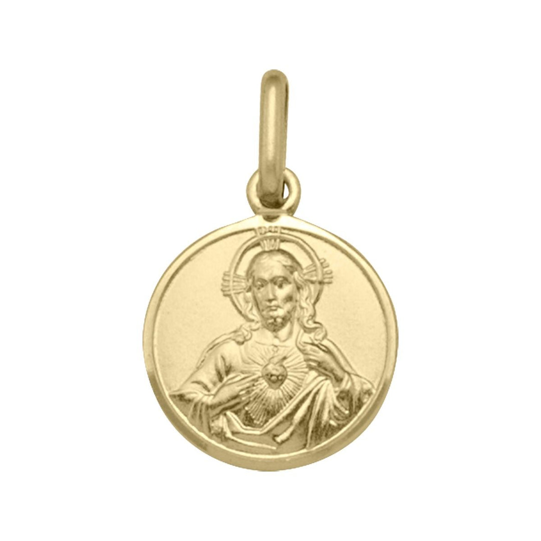 Yellow Gold Scapular Medal — front view