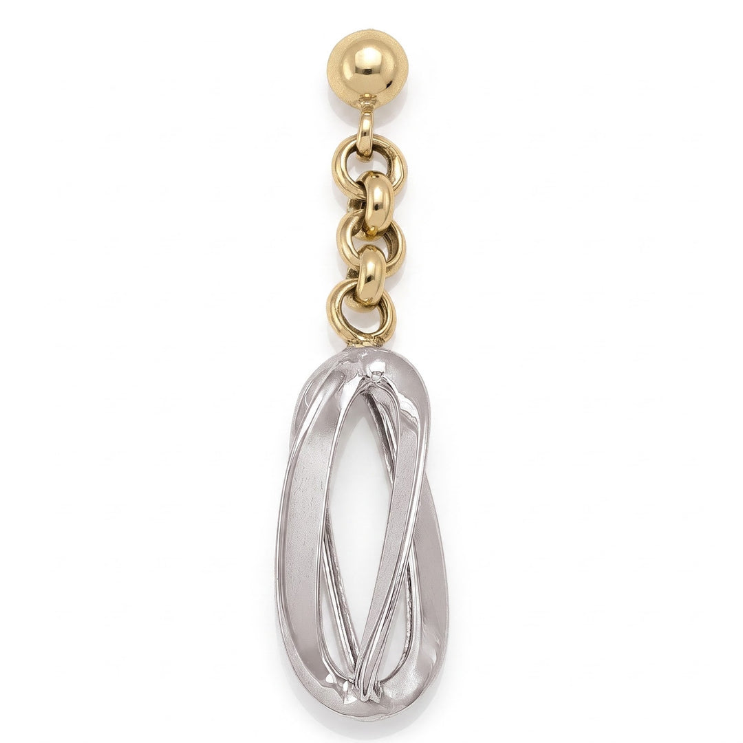 Two Tone Fancy Drop Earrings