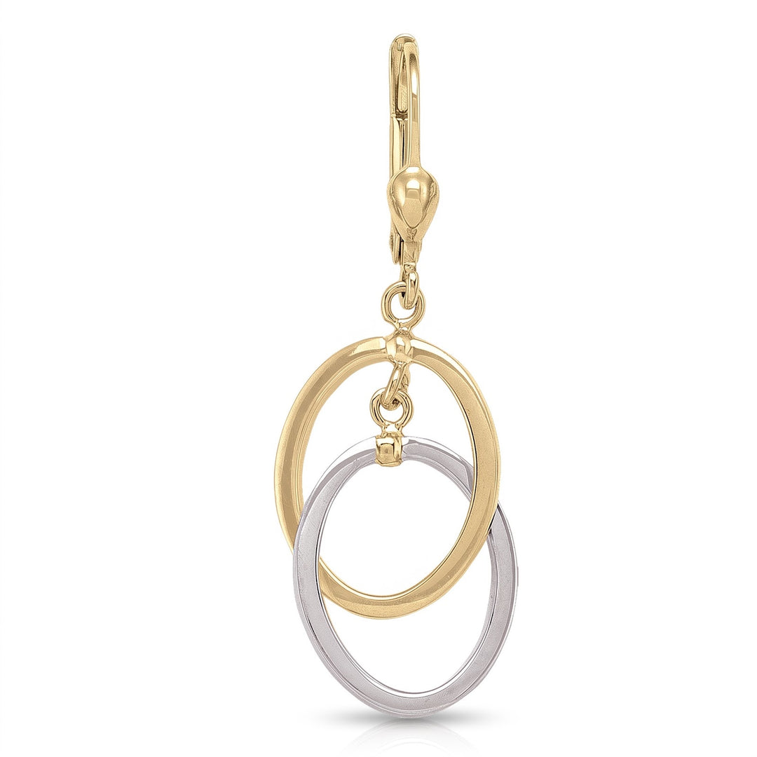 Two Tone Fancy Link Drop Earrings