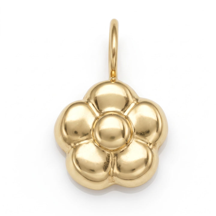 Yellow Gold Flower Shape French Back Earrings