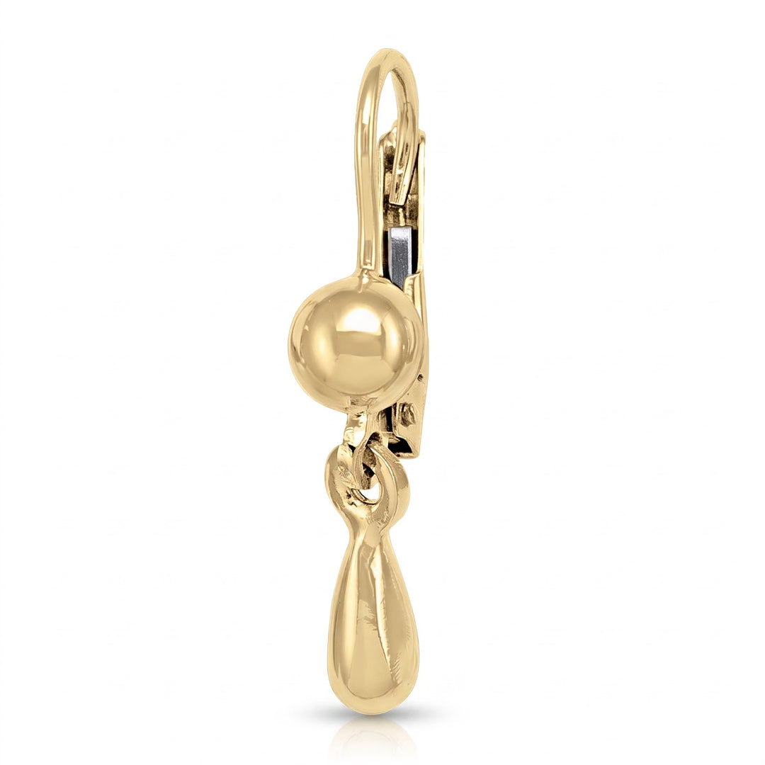 Yellow Gold High Polish Tear Drop Earrings