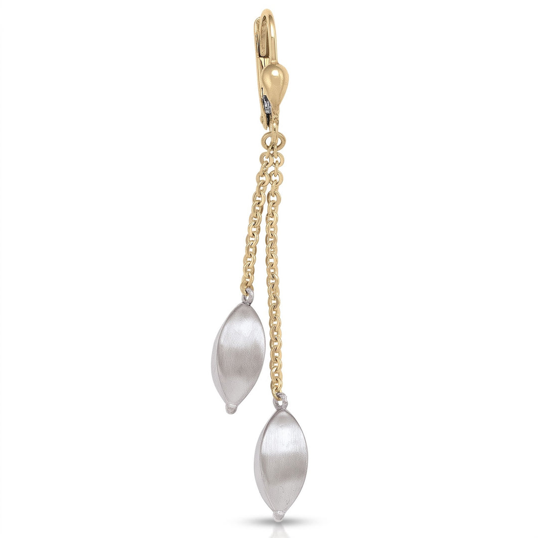 Two Tone Fancy Drop Earrings