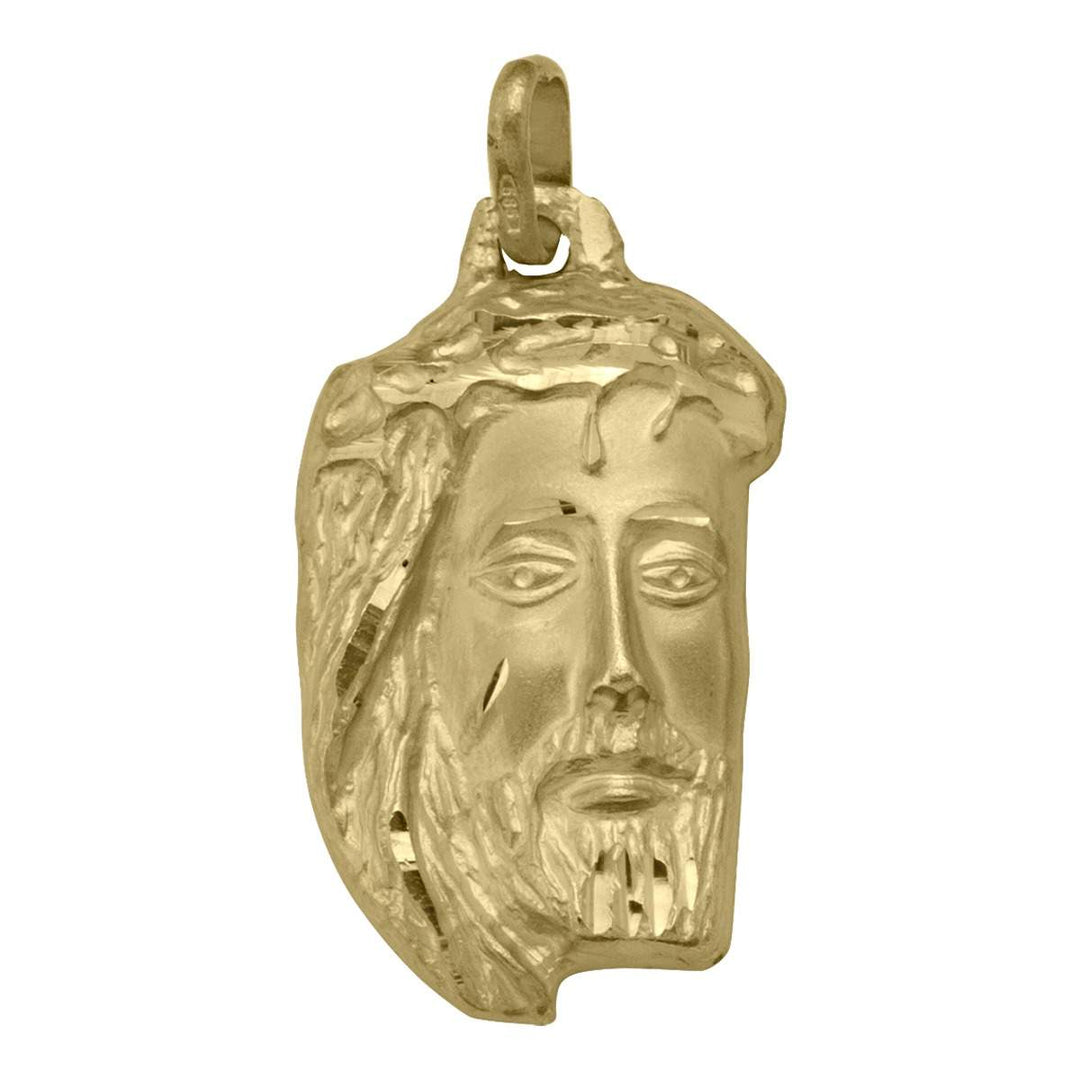 Yellow Gold Jesus Medal — front view
