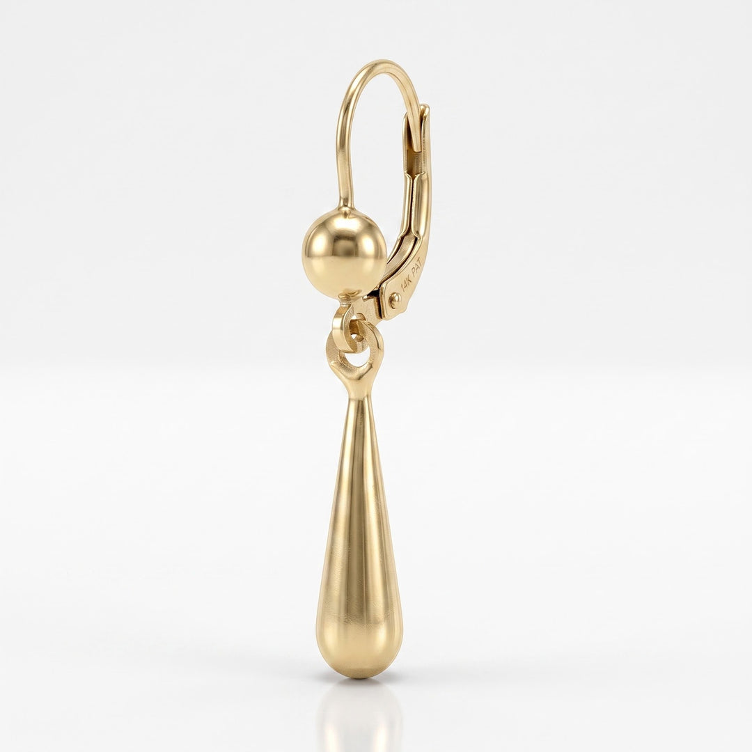 Yellow Gold High Polish Tear Drop Earrings