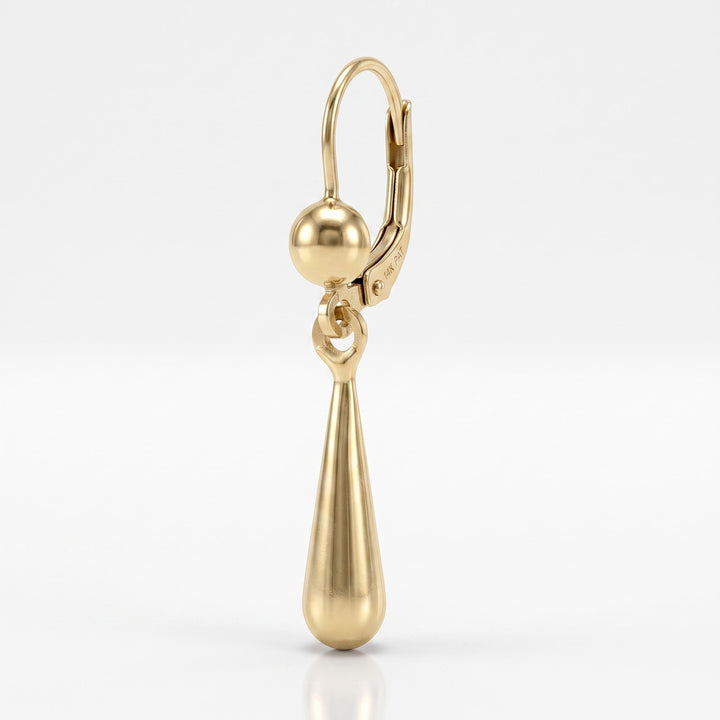 Yellow Gold High Polish Tear Drop Earrings