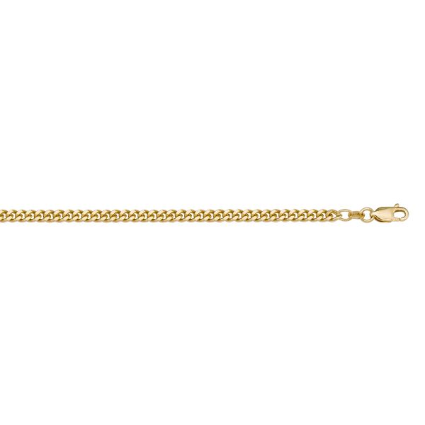 Yellow Gold Solid Curb Chain Necklace — 1.8mm