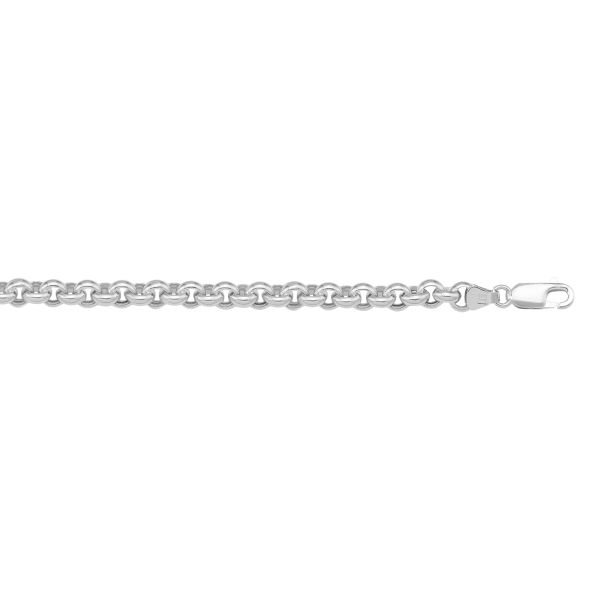 White Gold Hollow Rolo Chain Necklace — 5.3mm