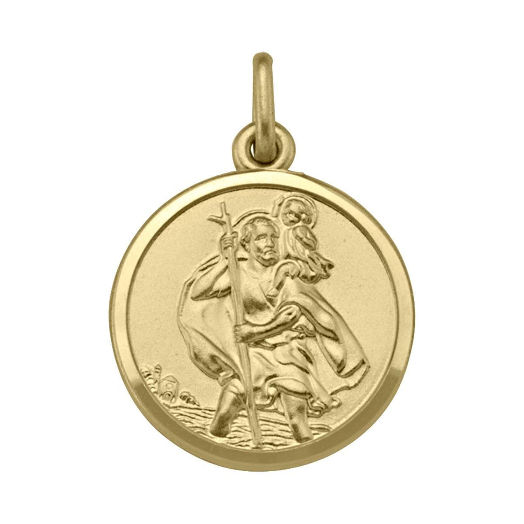 Yellow Gold St. Christopher Medal — front view