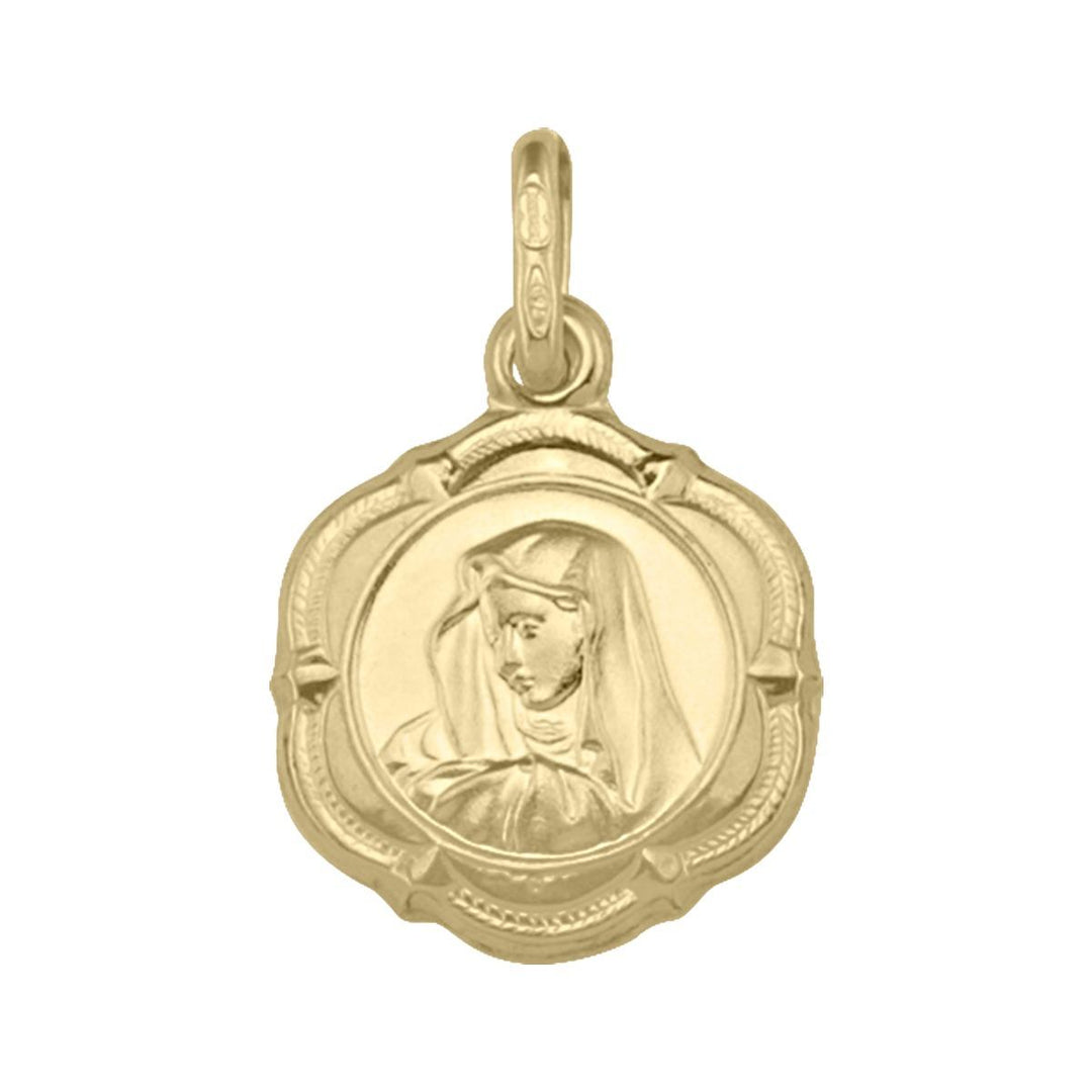 Yellow Gold Madonna Medal — front view