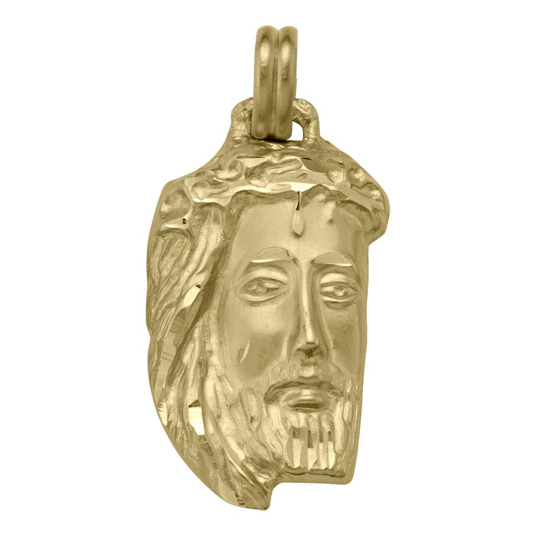 Yellow Gold Jesus Medal — front view