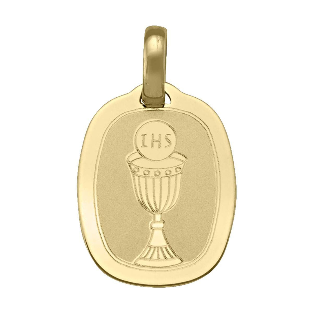 Yellow Gold Communion Medal — front view