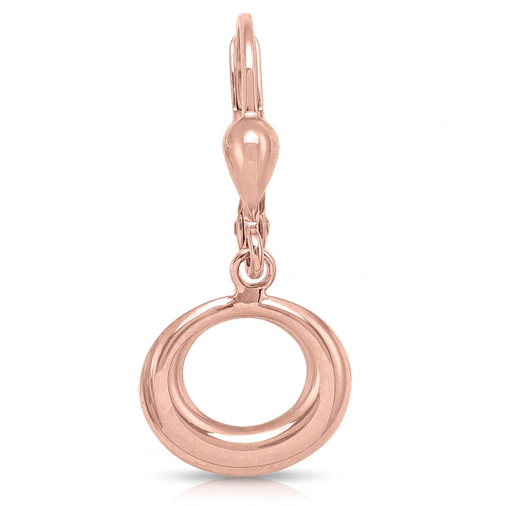 Pink Gold Fancy Circle Drop Earrings