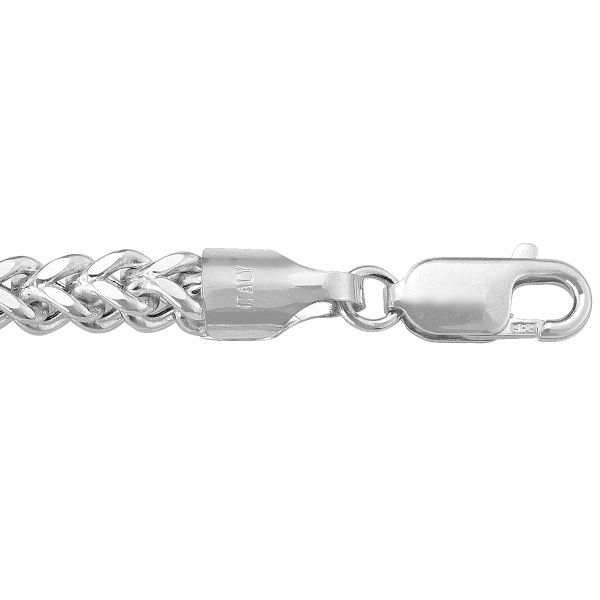 White Gold Hollow Franco Chain Necklace — 4.4mm